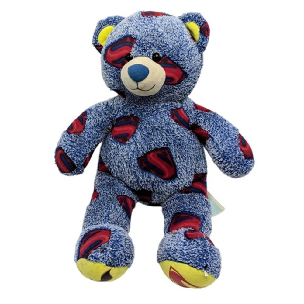 2015 Build-A-Bear Superman Print Bear Plush Stuffed Animal 18inch